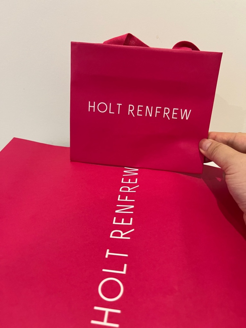 Holt Renfrew Bright Pink Gift Bag Mini Size CUTE new GWP
